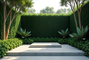 3d rendering Background with wood podium, product showcase minimal podium wall scene.
