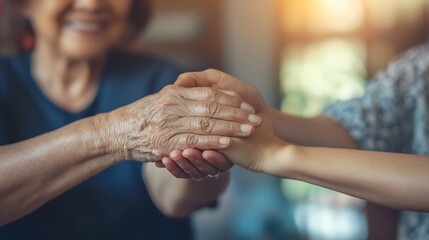 A heartwarming moment of connection generational touch through shared hands and lifelong bonds