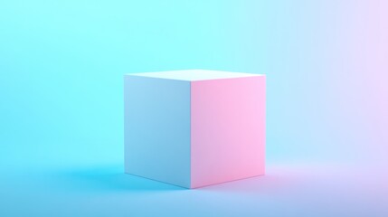 Obraz premium Minimalist Cube with Neon Lights