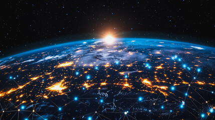 Abstract business network Around the world and charts and graphs with statistics to innovative analyze business potential and forecast future development of companies growth.