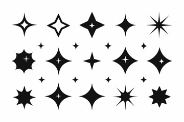 Sparkle star icon set, sparkles icon vector bundle, set of star sparkles icons
