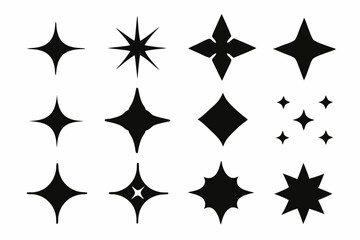 Sparkle star icon set, sparkles icon vector bundle, set of star sparkles icons