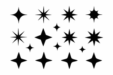 Sparkle star icon set, sparkles icon vector bundle, set of star sparkles icons