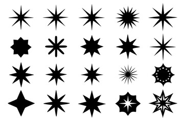 Sparkle star icon set, sparkles icon vector bundle, set of star sparkles icons