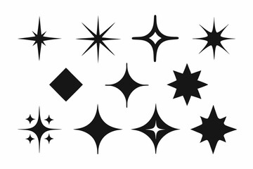 Sparkle star icon set, sparkles icon vector bundle, set of star sparkles icons