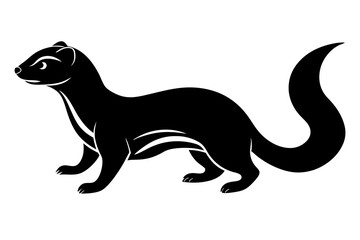 a playful ferret silhouette