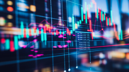 Abstract business smart city and charts and graphs with statistics to innovative analyze business potential and forecast future development of companies growth.
