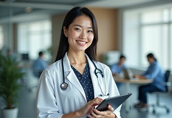 Young Female Doctor Providing Care with a Medical Team in a Modern Healthcare Setting
