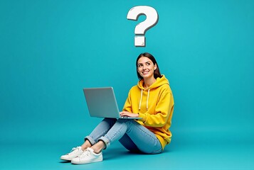 Creative Thinking – Portrait of a Young Woman Working on Problem Solving with a Laptop
