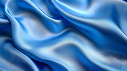 Obraz premium Blue Satin Fabric Draped and Flowing in a Beautiful and Elegant Manner