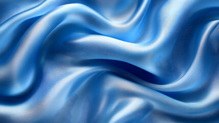 Obraz premium Blue Satin Fabric, Soft, Smooth, Elegant, Draped, Luxurious, Silky, Shiny, Smooth, Texture, Background, Abstract, Close Up, Crease, Flowing, Fluid, Gentle, Light, Waves
