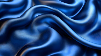 Obraz premium Blue Satin Fabric - Smooth, Luxurious, and Elegant - Texture Background