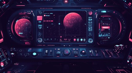 Sleek space poker app interface with flat icons  typography