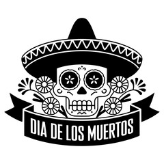 Skeleton Party Icon for Dia de los Muertos