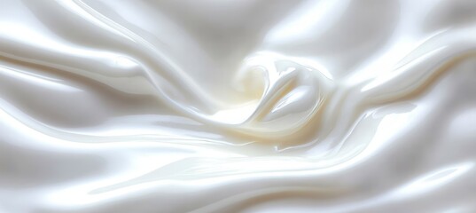 Obraz premium Abstract Background of White Silk Soft Waves, Elegant Drapes, Smooth Texture for Luxurious Designs.