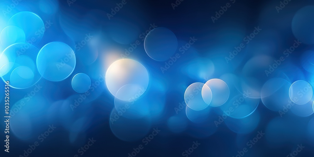 Sticker Abstract Blue Bokeh Background for Visual Design