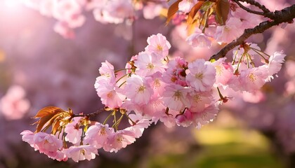 Obraz premium Nature’s Canvas: Capturing the Beauty of Pink Cherry Blossoms