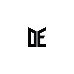 DE monogram logo design letter text name symbol monochrome logotype alphabet character simple logo