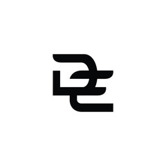 DE monogram logo design letter text name symbol monochrome logotype alphabet character simple logo