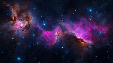 Fototapeta premium A cosmic landscape with nebulae and stars.