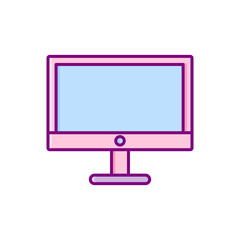 flat design computer monitor vector icon