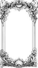 Ornate photo frame with blank space