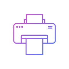 flat design printer vector icon