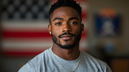 Portrait of a Man with a Goatee and a Silver Chain