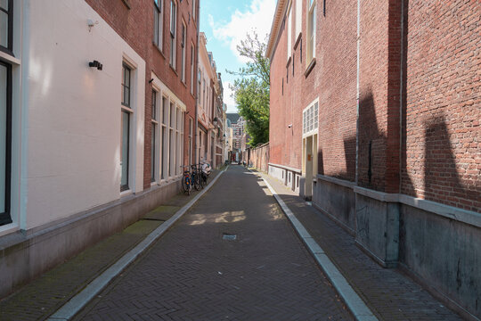 Empty street in The Hague, Netherlands. City, direction, path, free, .