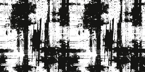 Fototapeta premium Grunge abstract seamless pattern, black and white backdrop