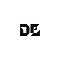 DE monogram logo design letter text name symbol monochrome logotype alphabet character simple logo