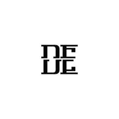 Obraz premium DE monogram logo design letter text name symbol monochrome logotype alphabet character simple logo