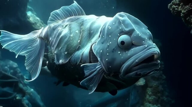 Mysterious blobfish dwelling in the depths of the ocean, Video
