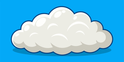 A cartoon cloud illustration, perfect for adding a whimsical touch to your designs. This simple and playful graphic is ideal for children's books, websites, or any project that needs a touch of sky.