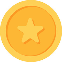 Star Gold currency coin flat icon design illustrations 