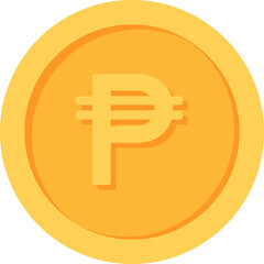 Mexican Peso Gold currency coin flat icon design illustrations 