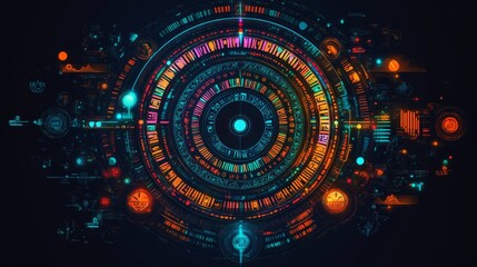 Mayan calendar lottery infographic with vibrant colorcoding in circular layout