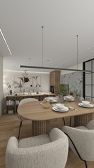 casa moderna de lujo con jardin y muebles de diseño 