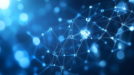 Geometric abstract background with connected dots and lines. Molecular structure and communication. Digital technology background and network connection. 