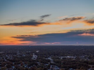 Sunset over Suburban Landscape
