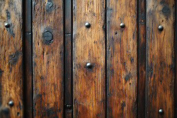 Brown wooden old boards, fence. Design template for backgrounds, backdrops and wallpapers. Beautiful rustic wood, teak, wenge with space for text