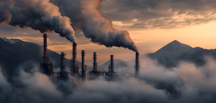 A large-scale carbon capture plant attached to an oil refinery, filtering emissions in real time