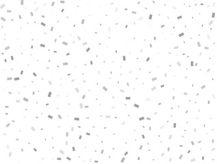 Magic silver Rectangular glitter confetti background. White festive texture.