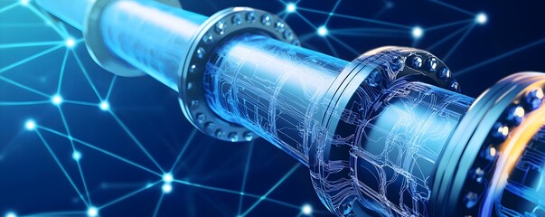 Hydrogen pipeline infrastructure being tested for safety and efficiency in a modern energy hub