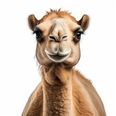 Obraz premium camel head isolated with white background Generative AI
