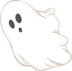 Illustration of Surprised Ghost for Halloween in Flat Style. Vector
