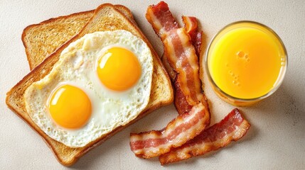 Breakfast Spread with Eggs and Bacon
