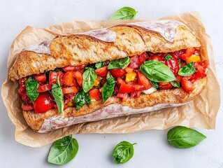 Fresh Tomato and Mozzarella Sandwich Delight