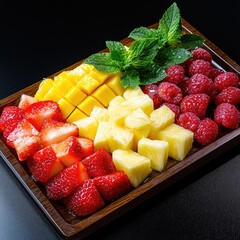 Vibrant Tropical Fruit Platter Arrangement