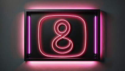 abstract neon light banner with number ''(''